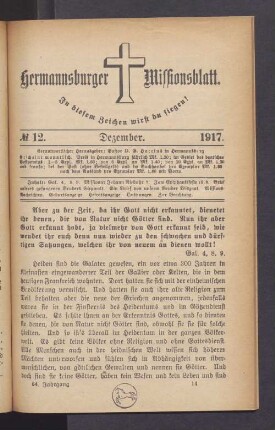 N° 12. Dezember. 1917