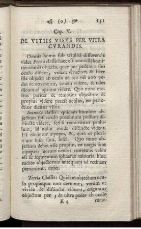 Cap. V. De Vitiis Visus Per Vitra Curandis.