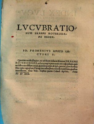 Lvcvbrationvm Erasmi Roterodami Index