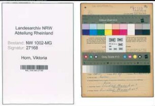 Entnazifizierung Viktoria Horn , geb. 28.11.1900 (Arbeiterin)