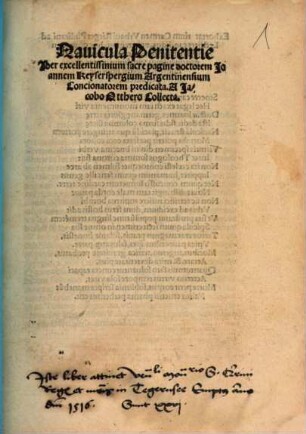 Nauicula Penitentie