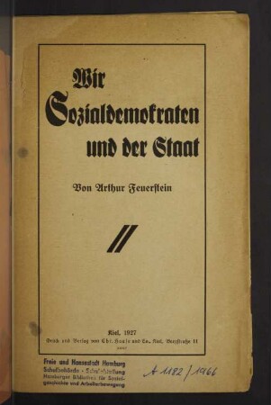 Wir Sozialdemokraten und der Staat
