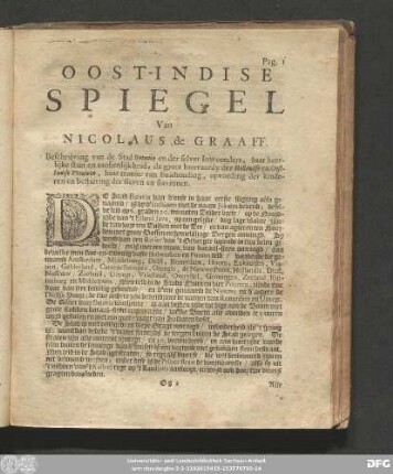 Oost-Indise Spielge Van Nicolaus de Graaff.