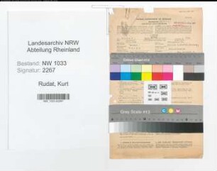 Entnazifizierung Kurt Rudat , geb. 13.06.1898 (Polizeibeamter)