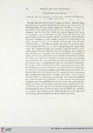 Chapitre deuxième: Expériences faites pour déterminer les forces d’union, d’adhérence et de désistance, du mortier et du platre