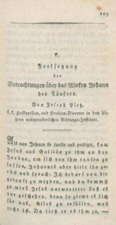 105-147 Das Wirken Johann des Täufers : Fortsetzung