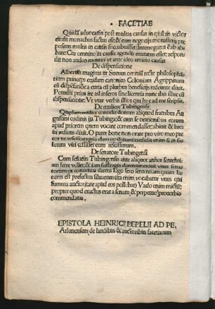 Epistola Heinrici Bebelii ...
