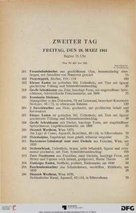 Zweiter Tag: Freitag, den 28. März 1941, Beginn 15 Uhr (Nr. 281-580)