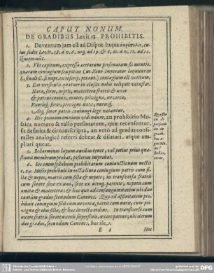 Caput Nonum. De Gradibus Levit. 18 Prohibitis