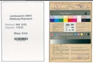 Entnazifizierung Erich Blass , geb. 08.12.1901 (Ingenieur)