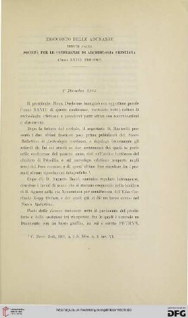 Resconto delle adunanze tenute dalla Società per le conferenze di Archeologia cristiana
