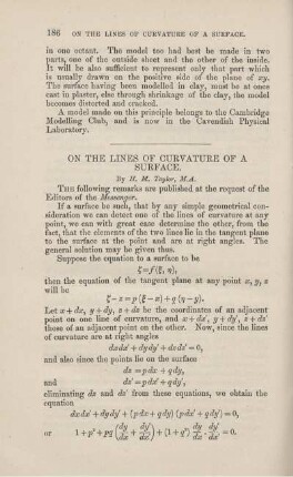 On the lines of curvature of a surface.