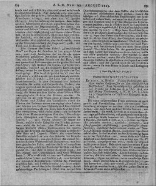Plochmann, J. G.: Welche Forderungen machen unsere Zeitgenossen an den evangelischen Geistlichen? Eine Synodalpredigt. Erlangen: Heyder 1822