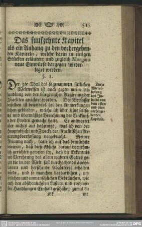 Das funfzehnte Kapitel als ein Anhang zu den vorhergehenden Kapiteln, ...