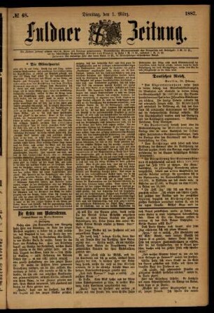 Ausgabe vom Dienstag, den 01. März 1887.