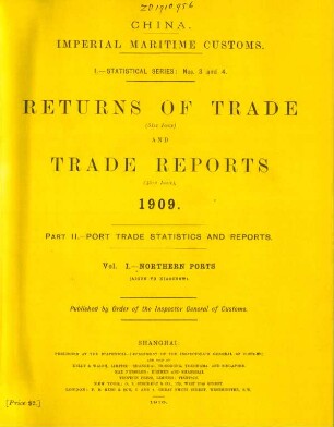 Vol. I. Northern ports (Aigun to Kiaochow)