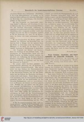 [Rezension von: Victor Schultze, Geschichts- und Kunstdenkmäler der Universität Greifswald]