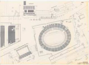 Wettbewerb für die 20. Olympischen Spiele 1972, München-Oberwiesenfeld: Lageplan 2. OG, 1:500