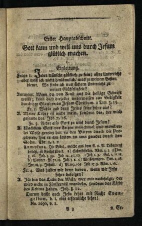Erster Hauptabschnitt: Gott kann und will uns durch Jesum glueklich machen