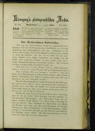 Der Hydrochinon-Entwickler