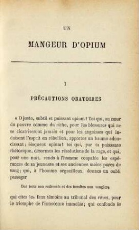 I. Précautions oratoires