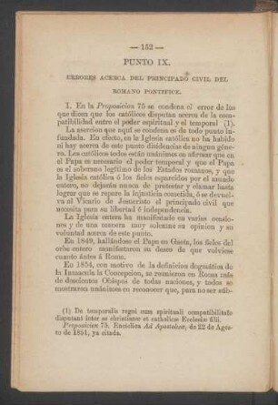 Punto IX. - Errores acerca del principado civil del romano pontífice.