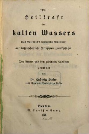Die Heilkraft des kalten Wassers
