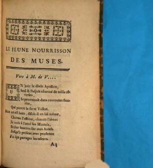 Le jeune nourrison des muses
