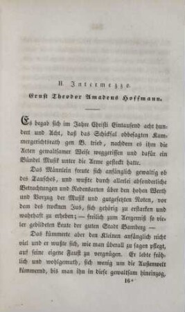 II. Intermezzo. Ernst Theodor Amadeus Hoffmann