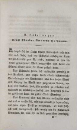 II. Intermezzo. Ernst Theodor Amadeus Hoffmann