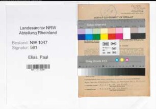 Entnazifizierung Paul Elias , geb. 15.03.1891 (Lehrer)
