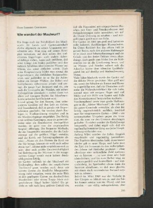 Wie wandert der Maulwurf?