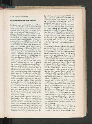 Wie wandert der Maulwurf?