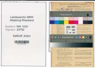 Entnazifizierung Anton Kalthoff , geb. 05.09.1897 (Kaufmaennischer Angestellter)