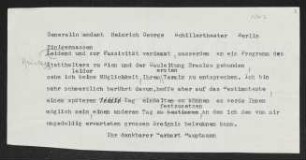 Brief von Gerhart Hauptmann an Heinrich George