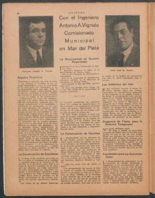Con el ingeniero Antonio A. Vignolo comisionado municipal en Mar del Plata