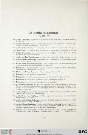 J) Antike Kleinkunst (Nr. 744-777)