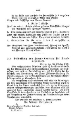 Beschaffung von Innen-Rouleaux für Dienstwohnungen : [I. Allgemeine Verhältnisse]