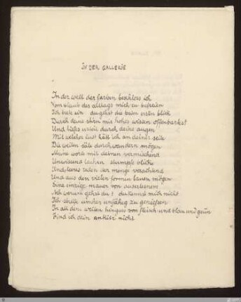 In der Gallerie (In der Galerie) : [SW I: H6]; [SW I, S. 79/130-131]
