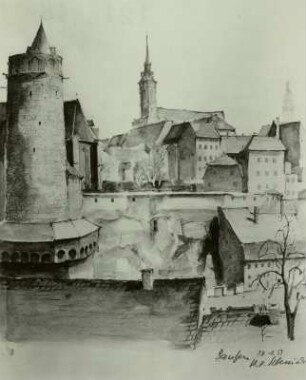 Teilansicht von Bautzen mit Alter Wasserkunst