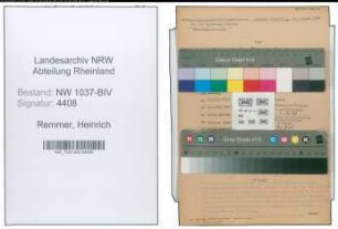 Entnazifizierung Heinrich Remmer , geb. 26.03.1897 (Landwirt)