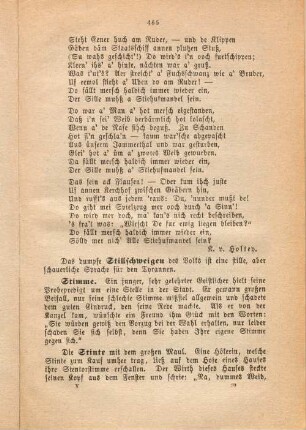 Das dumpfe Stillschweigen [...].