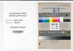 Entnazifizierung Robert Westphal , geb. 10.12.1900 (Lokfuehrer)