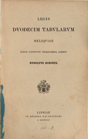 Legis Dvodecim Tabvlarvm Reliqviae