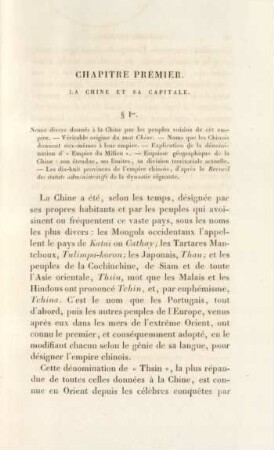 Chapitre premier. La Chine et sa capitale