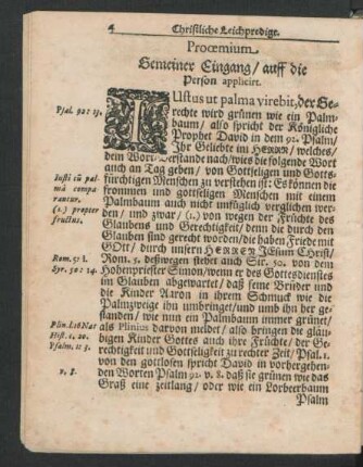 Prooemium. Gemeiner Eingang/ auff die Person appliciret.