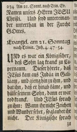 234-245, Evangel. am 21. Sonntag nach Trinit. - Evangel. am 23. Sonntag nach Trinit.