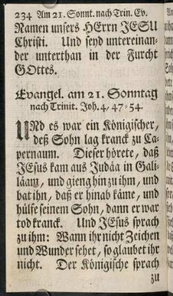234-245, Evangel. am 21. Sonntag nach Trinit. - Evangel. am 23. Sonntag nach Trinit.
