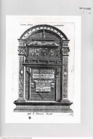 Monumenta clarorum doctrina praecipuè ..., Tafel 56: Grabmal des Giovanni Andrea(?) in Bologna, San Domenico