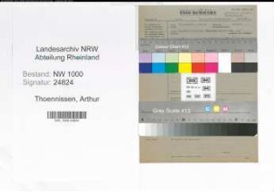 Entnazifizierung Arthur Thoennissen, geb. 00.00.0000 ()